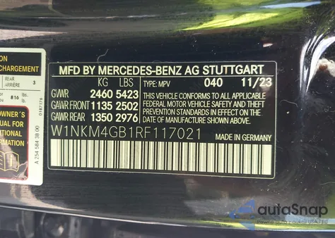 2024 Mercedes-Benz Glc 300 Suv from USA, damaged, VIN W1NKM4GB1RF117021